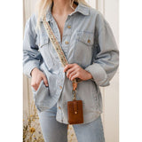 Dolly Small Card Wallet with Keyring in saddle at ooh la la! in grapevine TX 76051