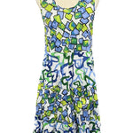 Dress Addict, Joy Layered Tank Dress, Green and Blue Hearts/Cubes Print, stylish dress, quality dress, women fashion at ooh la la! in Grapevine TX 76051