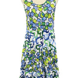 Dress Addict, Joy Layered Tank Dress, Green and Blue Hearts/Cubes Print, stylish dress, quality dress, women fashion at ooh la la! in Grapevine TX 76051