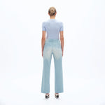 High Rise Lace Front Straight Leg Jeans in light blue at ooh la la! in Grapevine TX 76051