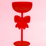 Bow & Bubbly Coupe and Wine Glass in red at ooh la la! in Grapevine TX 76051