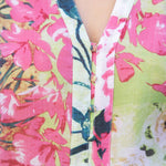 floral puff sleeve blouse, lightweight summer top, women's v-neck floral shirt, button down floral top, boutique spring fashion, breezy floral blouse at ooh la la in Grapevine TX 76051