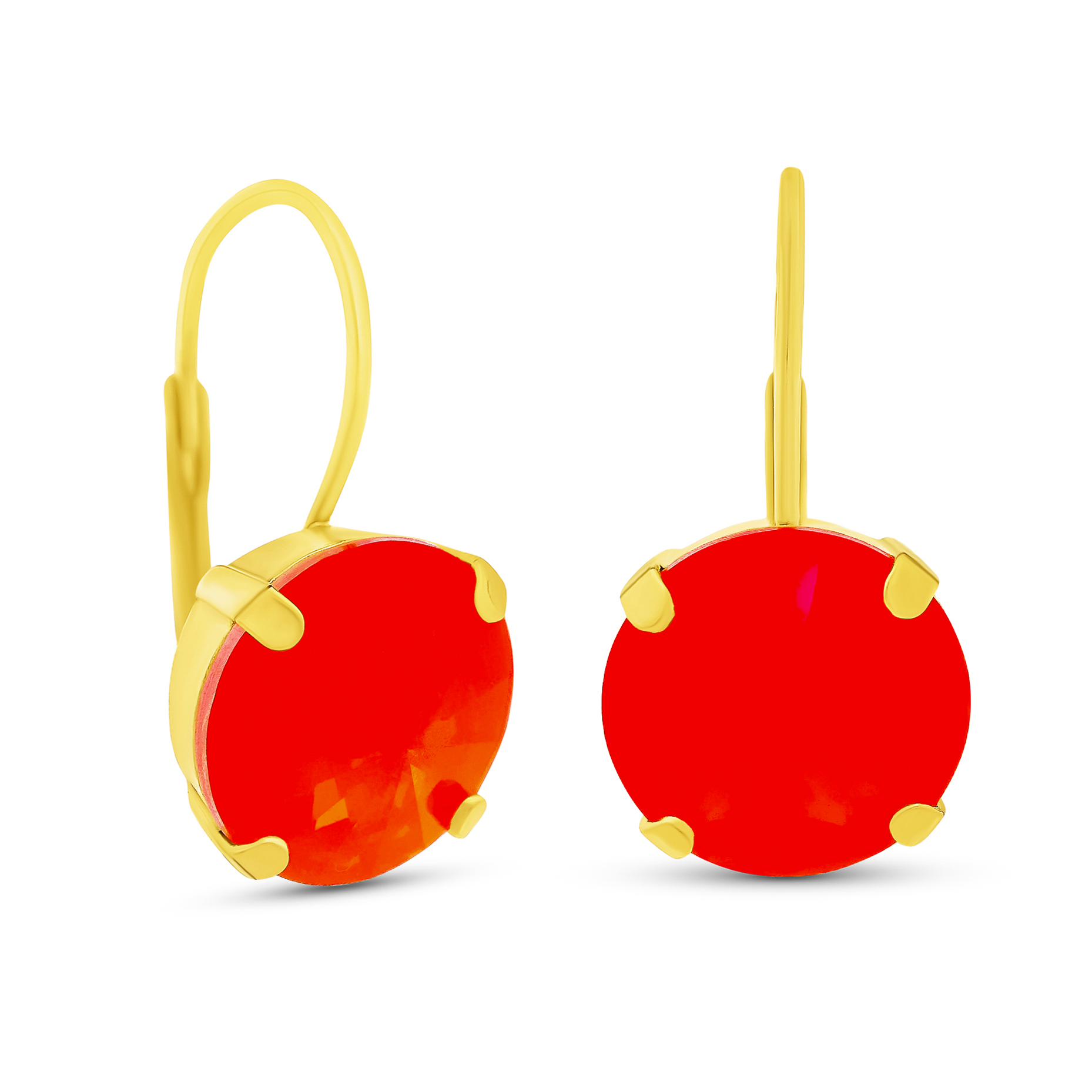 Pink Ignite Brandy TOVA Candy Crush earrings, crystal round earrings, handmade Canadian jewelry, hypoallergenic gold earrings, 12mm crystal hoops, whimsical boutique jewelry, colorful drop earrings. at ooh la la! in Grapevine TX 76051