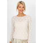 Long Sleeve Lace Top in beige at ooh la la! in Grapevine TX 76051