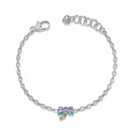 Brighton silver chain bracelet with colorful gemstone dragonfly charm pendant