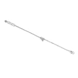 Silver chain bracelet with dragonfly charm and extender chain