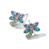 Brighton dragonfly post earrings with colorful gemstones in silver setting