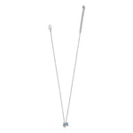 Brighton silver chain necklace with colorful crystal dragonfly pendant on white background