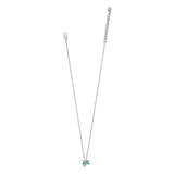 Brighton silver chain necklace with colorful crystal dragonfly pendant on white background