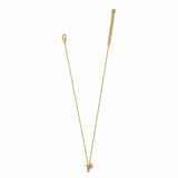 Gold chain necklace with small hummingbird pendant featuring sparkling gems