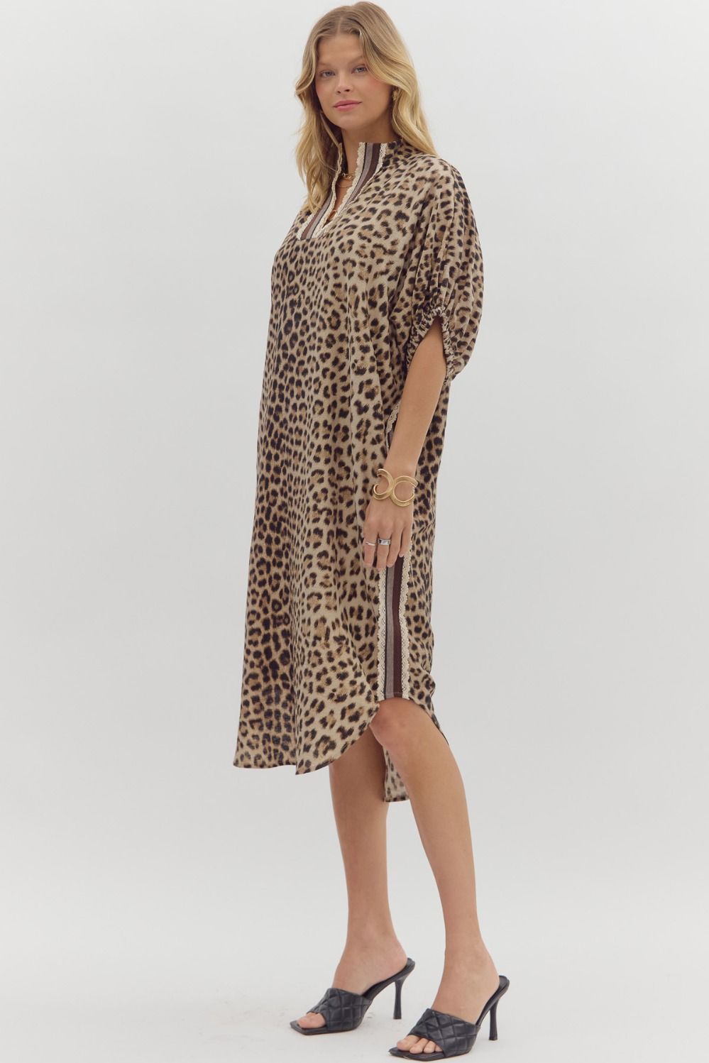 Leopard Dolman Midi Dress at Ooh La La! in Grapevine TX 76051