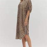 Leopard Dolman Midi Dress at Ooh La La! in Grapevine TX 76051
