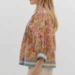 Vintage Floral 3/4 Sleeve Top at ooh la la! in Grapevine TX 76051