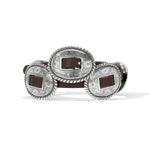 Brighton Fandango Concho Belt with silver conchos and brown leather strap