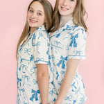 Sweet Dreams Blue Bow Pajama Shorts Set at ooh la la!  in Grapevine TX 76051
