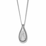 Brighton Ferrara La Crima silver necklace with hammered teardrop pendant on chain