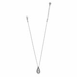 Brighton Ferrara La Crima silver necklace with teardrop pendant on white background