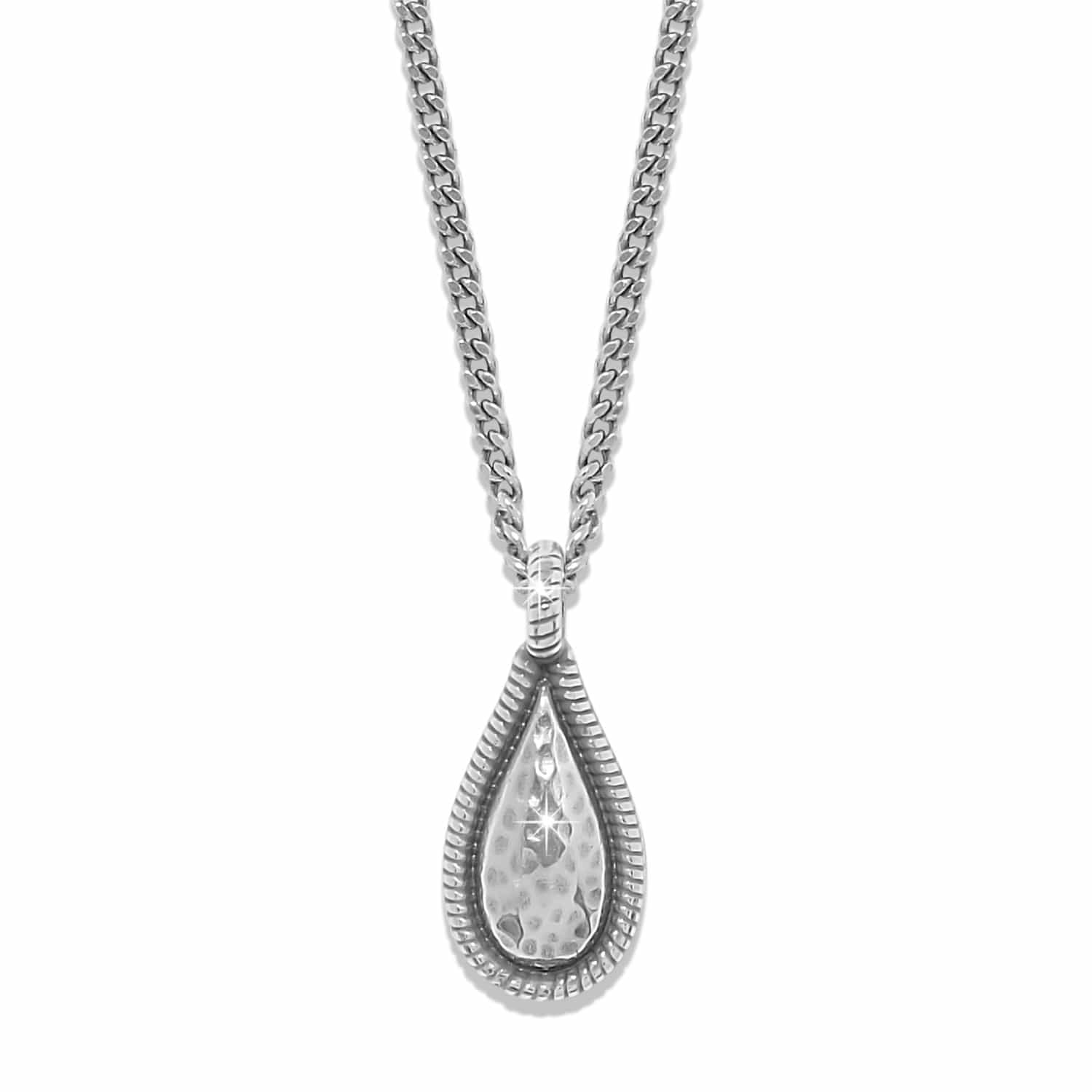 Brighton Ferrara La Crima Petite Necklace with silver teardrop pendant and chain