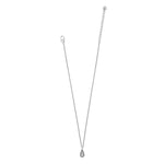 Brighton Ferrara La Crima Petite silver necklace with teardrop pendant on white background