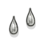 Brighton Ferrara La Crima silver teardrop post earrings with rope border detail