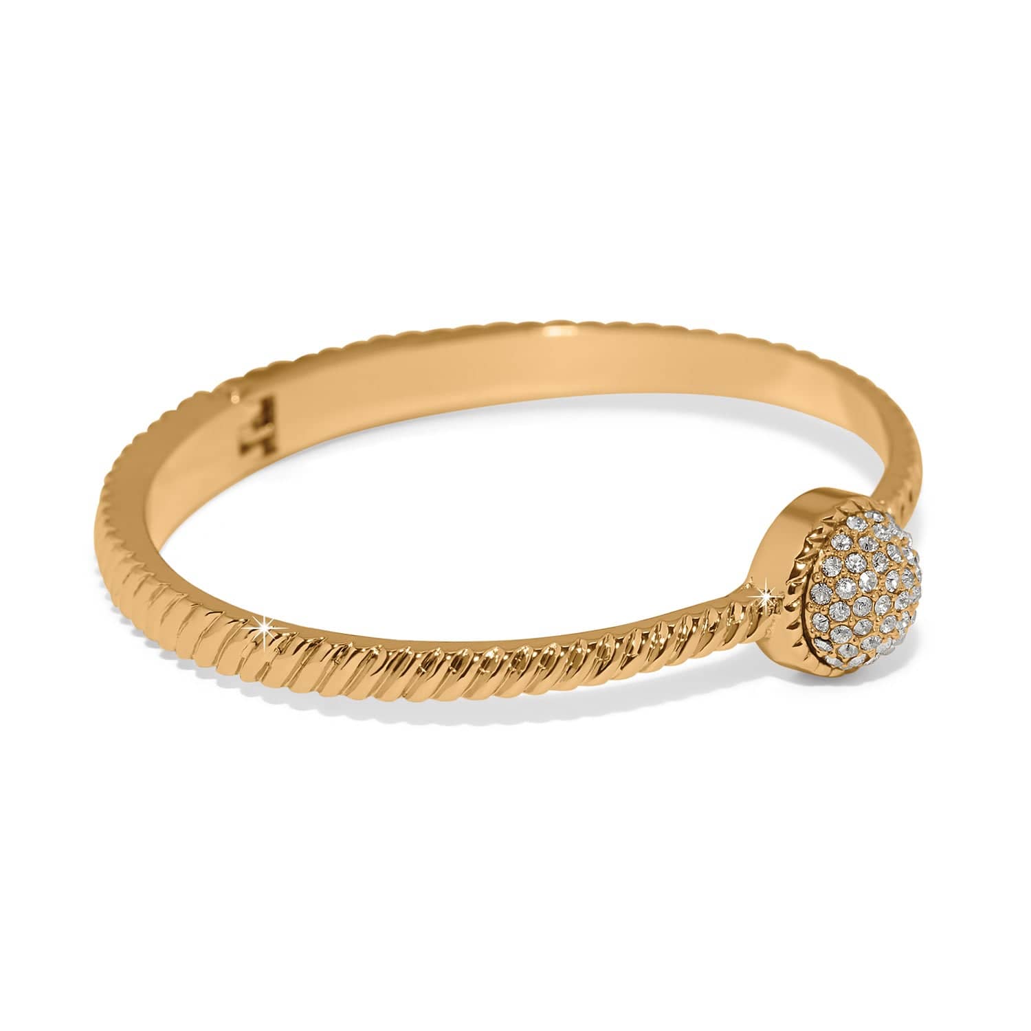 Brighton Illumina Celeste Gold Dome Hinged Bangle at Ooh La La! in Grapevine TX 76051