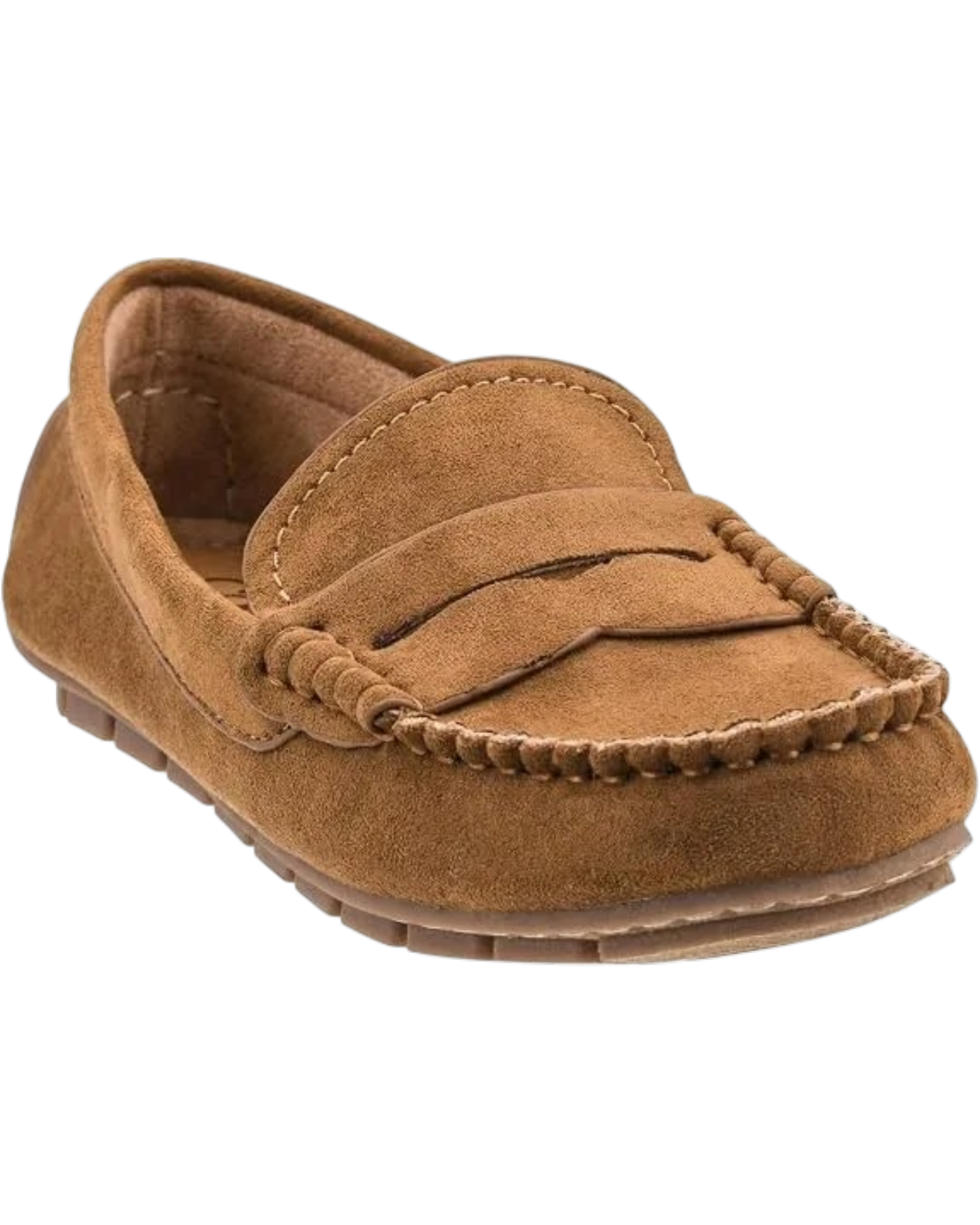 Corky's Penny for Your Thoughts Moccasin Loafer - Camel Faux Suede at ooh la la! in Grapevine TX 76051