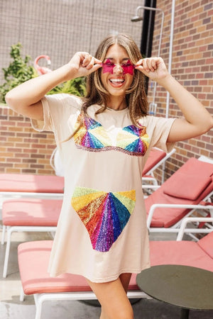 Queen of Sparkles Rainbow Bikini Coverup