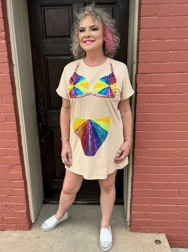 Queen of Sparkles Rainbow Bikini Coverup at ooh la la! in Grapevine TX 76051