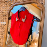 Haute Faux Collar - Sparkling Rhinestones Western Style in red at ooh la la! in Grapevine TX 76051