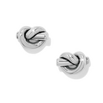 Brighton Interlok Single Knot Silver Post Earrings at Ooh La La! in Grapevine TX 76051