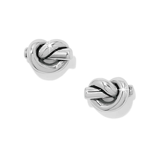 Brighton Interlok Single Knot Silver Post Earrings at Ooh La La! in Grapevine TX 76051