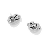 Brighton Interlok Single Knot Silver Post Earrings at Ooh La La! in Grapevine TX 76051