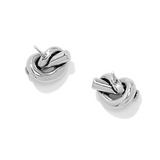 Brighton Interlok Single Knot Silver Post Earrings at Ooh La La! in Grapevine TX 76051