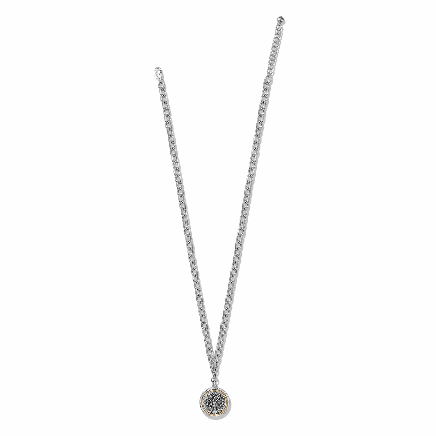 Brighton Interlok Tree of Life pendant necklace in silver and gold two-tone finish