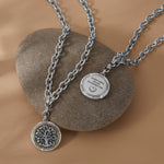 Brighton Interlok Tree of Life Necklace showing front tree design and back inspirational message