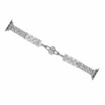 Brighton Interlok Twist Apple Watch Band in silver with decorative chain pattern at ooh la la! in Grapevine TX 76051
