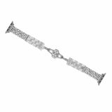 Brighton Interlok Twist Apple Watch Band in silver with decorative chain pattern at ooh la la! in Grapevine TX 76051