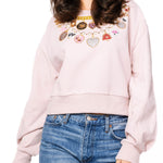 Queen of Sparkles Pearl & Chain Valentine's Day Charm Necklace Sweatshirt at ooh la la! in Grapevine TX 76051