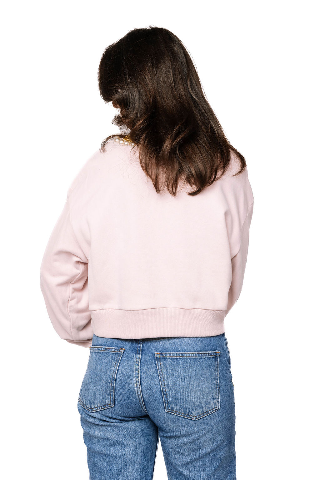 Queen of Sparkles Pearl & Chain Valentine's Day Charm Necklace Sweatshirt at ooh la la! in Grapevine TX 76051