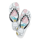 Brighton flip flops, Paris Blooms sandals, designer jewel flip flops, Fashionista Collection shoes, pearl accented sandals, comfortable arch support flip flops, Parisian print footwear, luxury rubber sandals at ooh la la! in Grapevine TX 76051
