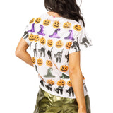 Queen of Sparkles Halloween Sequin Icon Tee – Pumpkins, Cats & Witch Hats at ooh la la! in Grapevine TX 76051