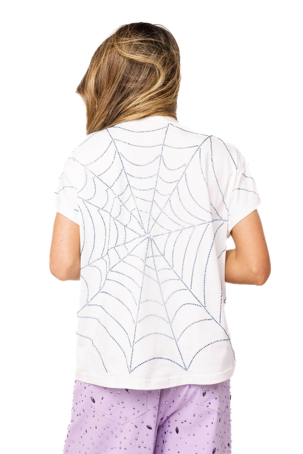 Queen of Sparkles White Multi Oversized Spider on Web Tee at ooh la la! in Grapevine TX 76051