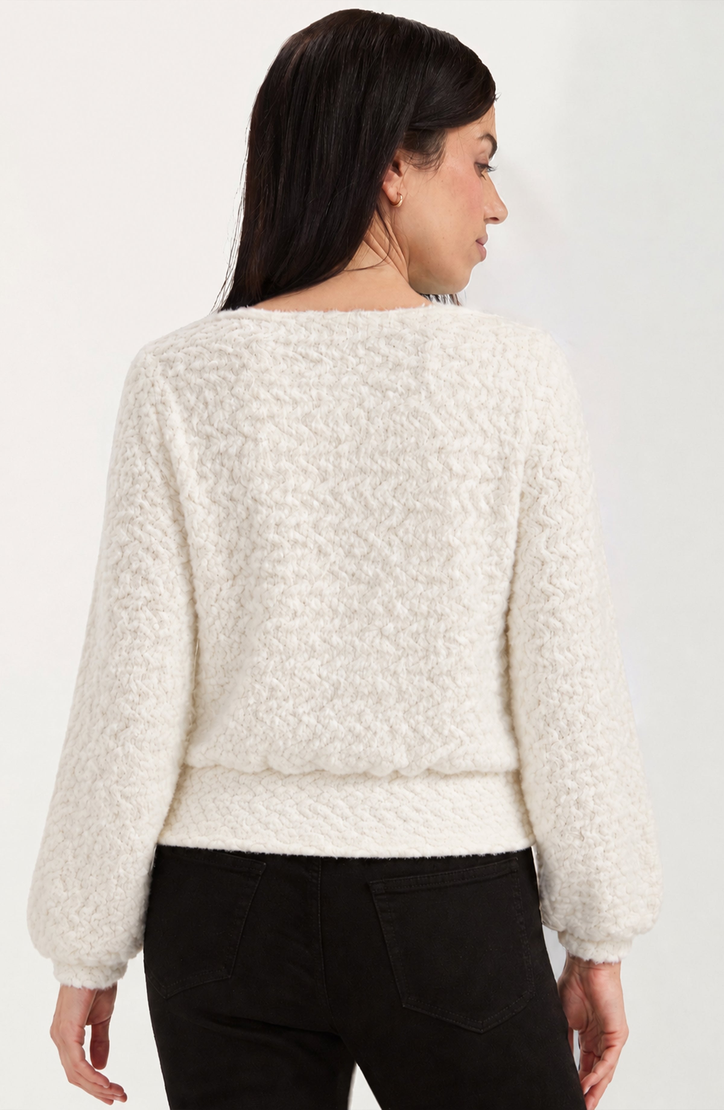 Liverpool 2-in-1 Halter Wrap Sweater - CREAM back view