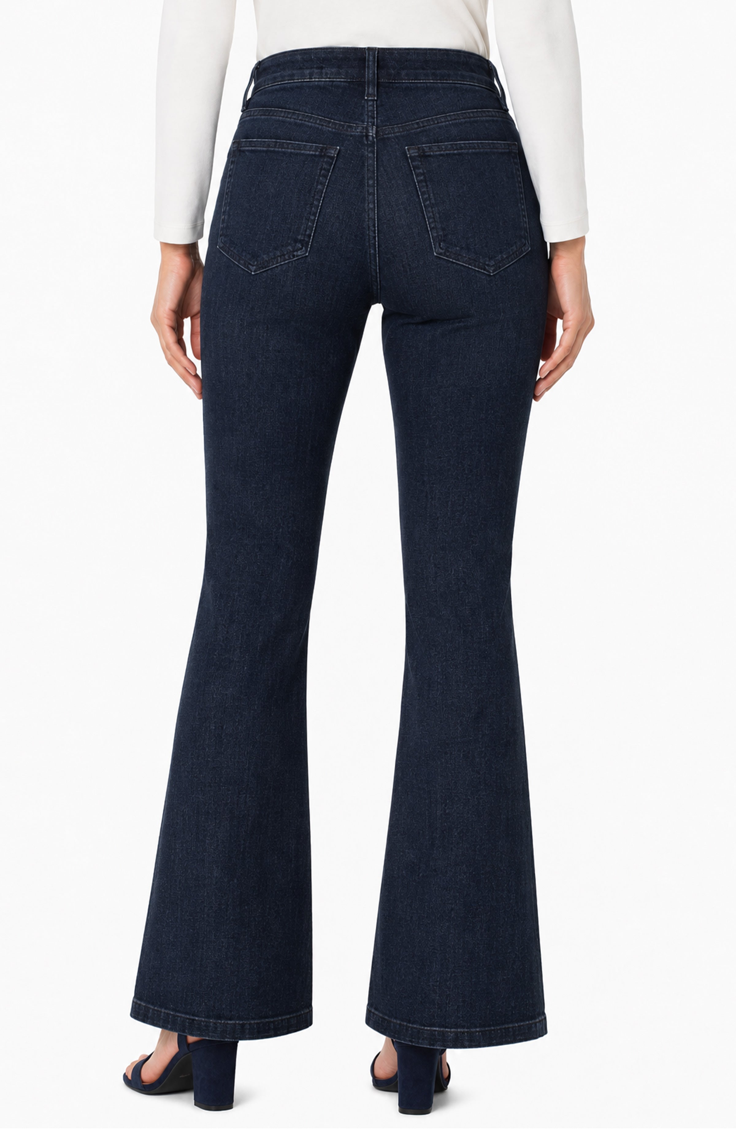Liverpool Hannah Flare 32" Jean with Scattered Blue Crystals - WINTER GLOW back view