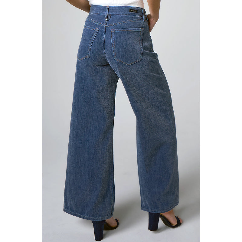 Liverpool Dreamer Relaxed Wide Leg Jeans in medium blue Dreamstate wash, rear view