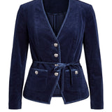 Liverpool Velvet Statement Fitted Blazer - SAPPHIRE, alternate view