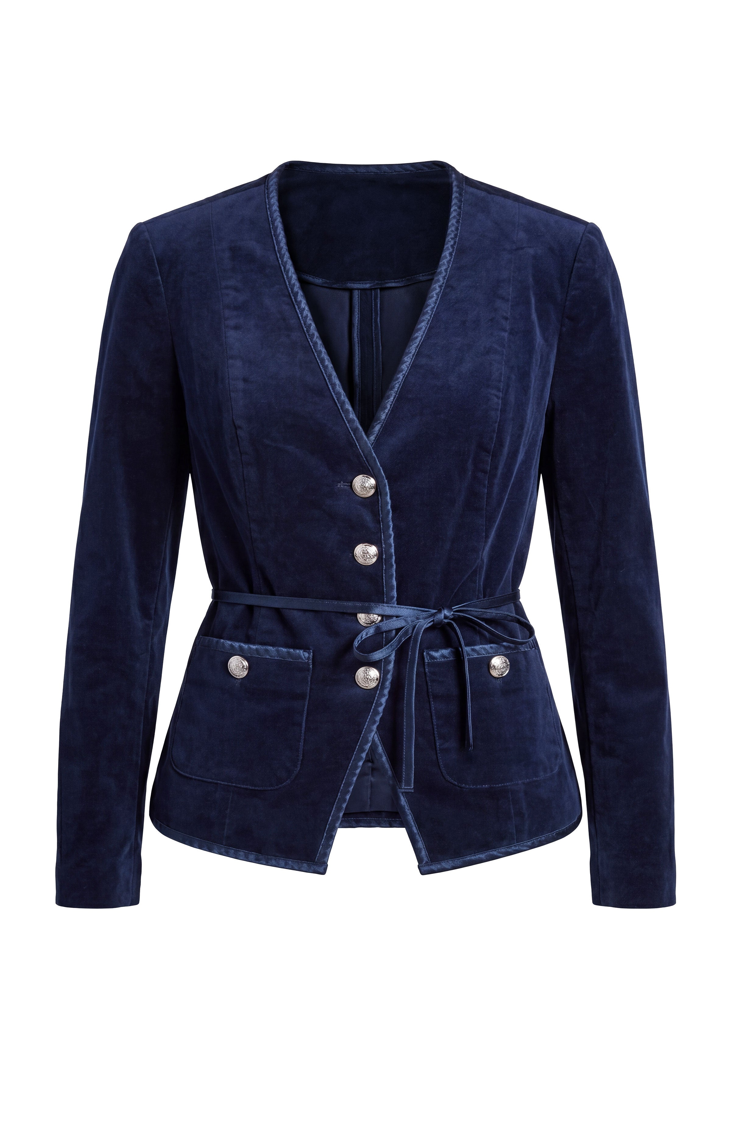 Liverpool Velvet Statement Fitted Blazer - SAPPHIRE, alternate view