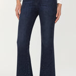Liverpool Hannah Flare 32" Jean with Scattered Blue Crystals - WINTER GLOW, front view