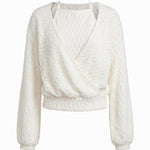Liverpool 2-in-1 Halter Wrap Sweater - CREAM, alternate view