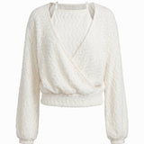 Liverpool 2-in-1 Halter Wrap Sweater - CREAM, alternate view